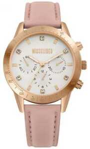 【送料無料】腕時計　ガイドレディースピンクレザーストラップウォッチmissguided ladies pink leather strap mg004prg watch