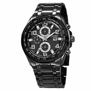 【送料無料】腕時計　シュタイナースイスタキメーターブレスレット mens august steiner as8127bk swiss multifunction tachymeter bracelet watch