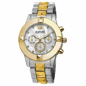 【送料無料】腕時計　シュタイナースイストーンウォッチ womens august steiner as8107ttg swiss quartz crystal mop twotone watch