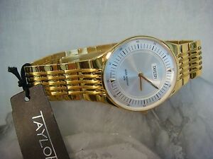 【送料無料】腕時計　テイラーステンレススチールゴールドウォッシュウォッチtaylor watch stainless steel gold wash water resistant 3 atm 17,985円