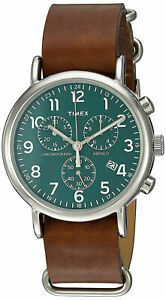 【送料無料】腕時計　メンズクロノグラフブラウンウィークエンダースリップストラップtimex tw2p97400 mens weekender chronograph watch brown leather slipthru strap｜hokushin