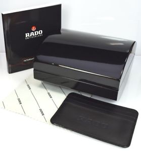 【送料無料】腕時計　ウォッチボックスポリッシングクロスカードカードホルダーブックレットセットrado watch wood storage box, polishing cloth, card holder, amp; booklet set｜hokushin