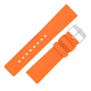 【送料無料】腕時計　オレンジゴムダイブウォッチストラップhirsch pure hypoallergenic natural rubber waterproof dive watch strap in orange