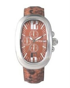 【送料無料】腕時計　クロトンメンズブラウンスネークスキンクロノグラフドル croton crotalus mens brown python snake skin chronograph watch 399 retail
