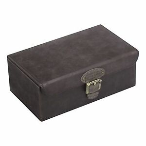 【送料無料】腕時計　カーキブラウンウォッチカーキライニングカフリンクボックスkhaki brown watch cufflink box with khaki lining
