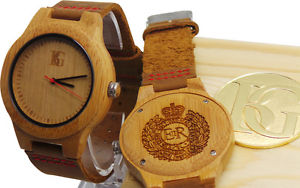 【送料無料】腕時計　ロイヤルエンジニアクレストウッドデザイナースエードアーミーウォッチroyal engineers crest wooden designer watch real genuine suede crested army