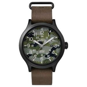 【送料無料】腕時計　スカウトカムフラージュorologio timex scout tw4b06600 pelle marrone camouflage militare indiglo