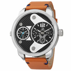 【送料無料】腕時計　メンズジョシュアタイムゾーンスモールセコンドレザーウォッチmens joshua amp; sons jx107tn two time zones small seconds date leather watch