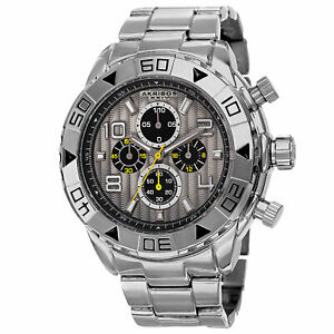 【送料無料】腕時計　ダイバーベゼルクロノグラフシルバートーンブレスレットmens akribos xxiv ak814ssb divers bezel chronograph silvertone bracelet watch