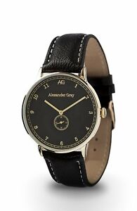 【送料無料】腕時計 レザーストラップケースbritish ag gilded wristwatch with smooth leather strap and ultrathin case gift