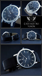 【送料無料】腕時計　クラシックシリーズユーコンステンレススチールブラックklassiche momente cavadini herrenuhr serie yukon edelstahl stahlschwarz