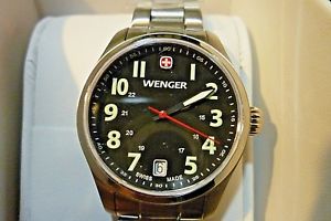 【送料無料】腕時計　ウェンガーグラフブレスレットwenger terragraph 100m boysize 34mm ss bracelet 0521110｜hokushin