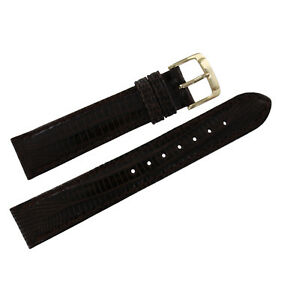 【送料無料】腕時計　レギュラーブラウントカゲメンズステッチウォッチストラップspeidel 18mm regular browngenuine teju lizard mens stitched watch strap｜hokushin