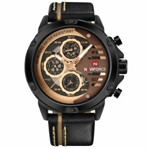 【送料無料】腕時計　メンズラグジュアリースポーツレザーファッションカジュアルquartz watch mens luxury sport leather men fashion casual waterproof military｜hokushin 17,986円