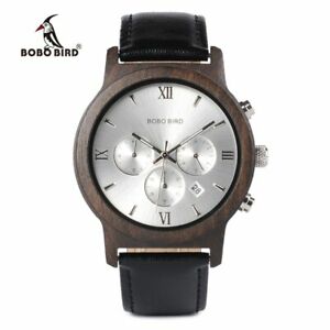【送料無料】腕時計　ボボクロノグラフクオーツクリスマスメンズbobo bird luxury chronograph wooden watches quartz xmas gifts for him dad mens