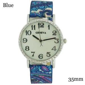 即発送可能 送料無料 腕時計 ジュネーブペイズリープリントレザーストラップウォッチgeneva Paisley Print Round Cz Leather Strap Watch 35mm 50 Off Erieshoresag Org