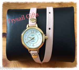 【送料無料】腕時計 ゴールドデルマールダブルラップコレクションレディースレザーボックスblush gold del mar double wrap watch by la mer collections womens leather boxed