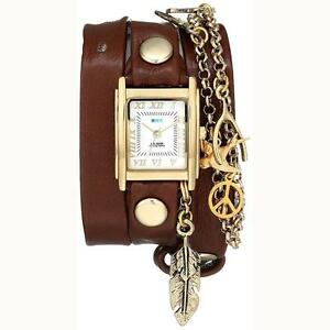 【送料無料】腕時計　ボックスパイプラップ with box la mer watch peace pipe wrap watch in brown 100 authentic 19,485円