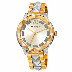 【送料無料】腕時計　ピラミッドクオーツステンレススチールブレスレットwomens akribos xxiv ak836ttg pyramid quartz stainless steel bracelet watch