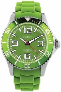【送料無料】腕時計 メンズチゼルシリコンストラップウォッチmens chisel 44mm green silicone strap watch