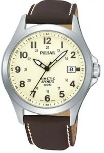 【送料無料】腕時計　パルサーレザーストラップウォッチパーpulsar gents kinetic leather strap watch par167x1 19,485円