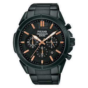 【送料無料】腕時計　パルサークロノグラフブラックイオンウォッチ× 19,485円
