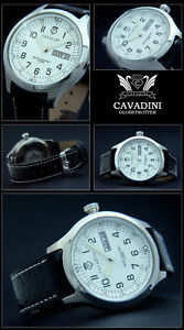 【送料無料】腕時計　グローブトロッターフライヤーウォッチglobetrotter flieger beobachtungsuhr xxxl 47mm cavadini tagdatum gut lesbar 10b