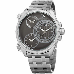 【送料無料】腕時計　メンズジョシュアトリプルタイムゾーンステンレススチールブレスレットmens joshua amp; sons jx128ssb triple time zone stainless steel bracelet watch 19,225円