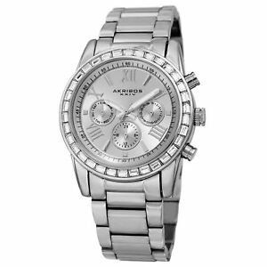 【送料無料】腕時計　インジケータスワロフスキークリスタルベゼルウォッチwomens akribos xxiv ak943ss 24 hour indicator swarovski crystal bezel watch