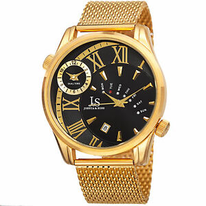 【送料無料】腕時計　メンズジョシュアタイムゾーンメッシュブレスレットクォーツmens joshua amp; sons jx112ygb two time zone date mesh bracelet quartz watch｜hokushin