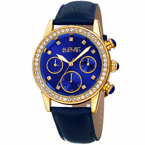 【送料無料】腕時計　シュタイナーストラップwomens august steiner as8236bu multifunction 24 hour indicator date strap watch｜hokushin