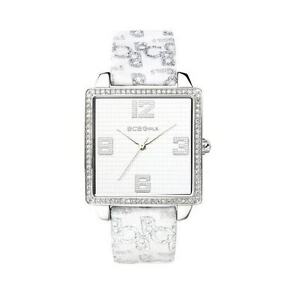 【送料無料】腕時計　クリスタルアクセントホワイトファブリックドルウォッチbcbg girls crystal accented white fabric watch gl2025 200