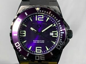 【送料無料】腕時計　スイススイスクオーツシリコンストラップパープルウォッチswiss legend purple 47mm expedition swiss quartz date silicone strap watch｜hokushin