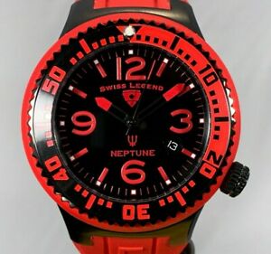【送料無料】腕時計 スイスネプチューンスイスクオーツステンレススチールラバーストラップウォッチswiss legend red 43mm neptune swiss quartz stainless steel rubber strap watch|hokushin