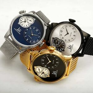 【送料無料】腕時計 メンズジョシュアデュアルタイムステンレスメッシュウォッチmens joshua amp; sons jx154 multifunction dual time stainless steel mesh watch|hokushin