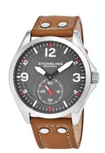 【送料無料】腕時計 レザーストラップstuhrling leather strap ending soon|hokushin