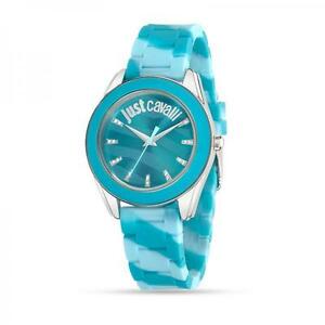 【送料無料】腕時計　キャバリターコイズシリコーンスワロフスキーウォッチjust cavalli just dream jc turquoise silicone swarovski watch