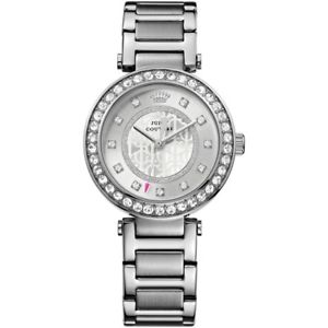 【送料無料】腕時計 ジューシークチュールレディースブレスレットウォッチポイントjuicy couture 1901150 ladies bracelet wrist watch silver crystal stone set