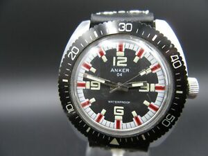 【送料無料】腕時計　ビンテージアンカーエレベーターダイバーウォッチm687 vintage anker 04 handaufzug diver taucheruhr 40mm
