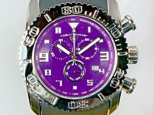【送料無料】腕時計 スイススイスクオーツクロノグラフシリコンストラップウォッチパープルswiss legend purple 47mm commander swiss quartz chrono silicone strap watch
