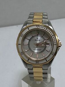 【送料無料】腕時計　women039;s bulova 98m113 winter park precisionist two tone stainless bracelet watch