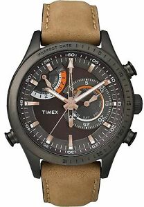 【送料無料】腕時計 インテリジェントクオーツクロノグラフブラウンレザーウォッチtimex tw2p72500, intelligent quartz chronograph brown leather watch