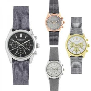【送料無料】腕時計　ロッコバロッコクロノペレネロビアンコゴールドorologio uomo roccobarocco classy chrono pelle tessuto nero bianco gold ros