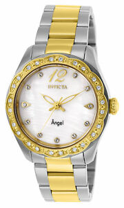 【送料無料】腕時計　ゴールドシルバーステンレススチール27448 invicta 35mm womens angel goldtone and silver stainless steel watch