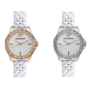 【送料無料】腕時計　ドナロッコバロッコスターダストorologio donna roccobarocco stardust pelle bianco ros swarovovski colorati rb