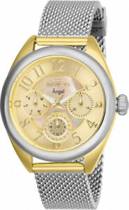 【送料無料】腕時計　トーンステンレスメッシュウォッチinvicta womens angel quartz 100m mop two tone stainless steel mesh watch 27451