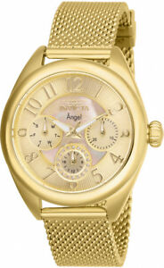 【送料無料】腕時計　ゴールドトーンステンレスメッシュウォッチinvicta womens angel quartz 100m gold tone stainless steel mesh watch 27455