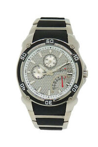 【送料無料】腕時計　＃ラウンドシルバーストーンデュアルタイムアナログウォッチelgin 1863 558021 men039;s round silver tone day date dual time analog watch
