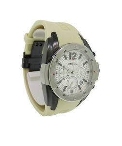 【送料無料】腕時計　メンズラウンドアナログホワイトクロノグラフシリコーンウォッチbreil bw0235 mens round analog white chronograph date silicone taupe watch｜hokushin