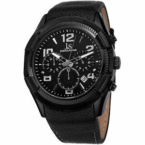 【送料無料】腕時計　＃ジョシュアシルバートーンクロノグラフレザーストラップウォッチ men039;s joshua amp; sons js69bk silvertone chronograph gmt leather strap watch｜hokushin